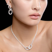 Anneaux Pendentifs Maillon Ovale Pavé