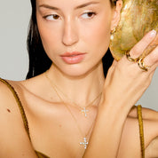 Collier Mini Croix Pavée Délicate