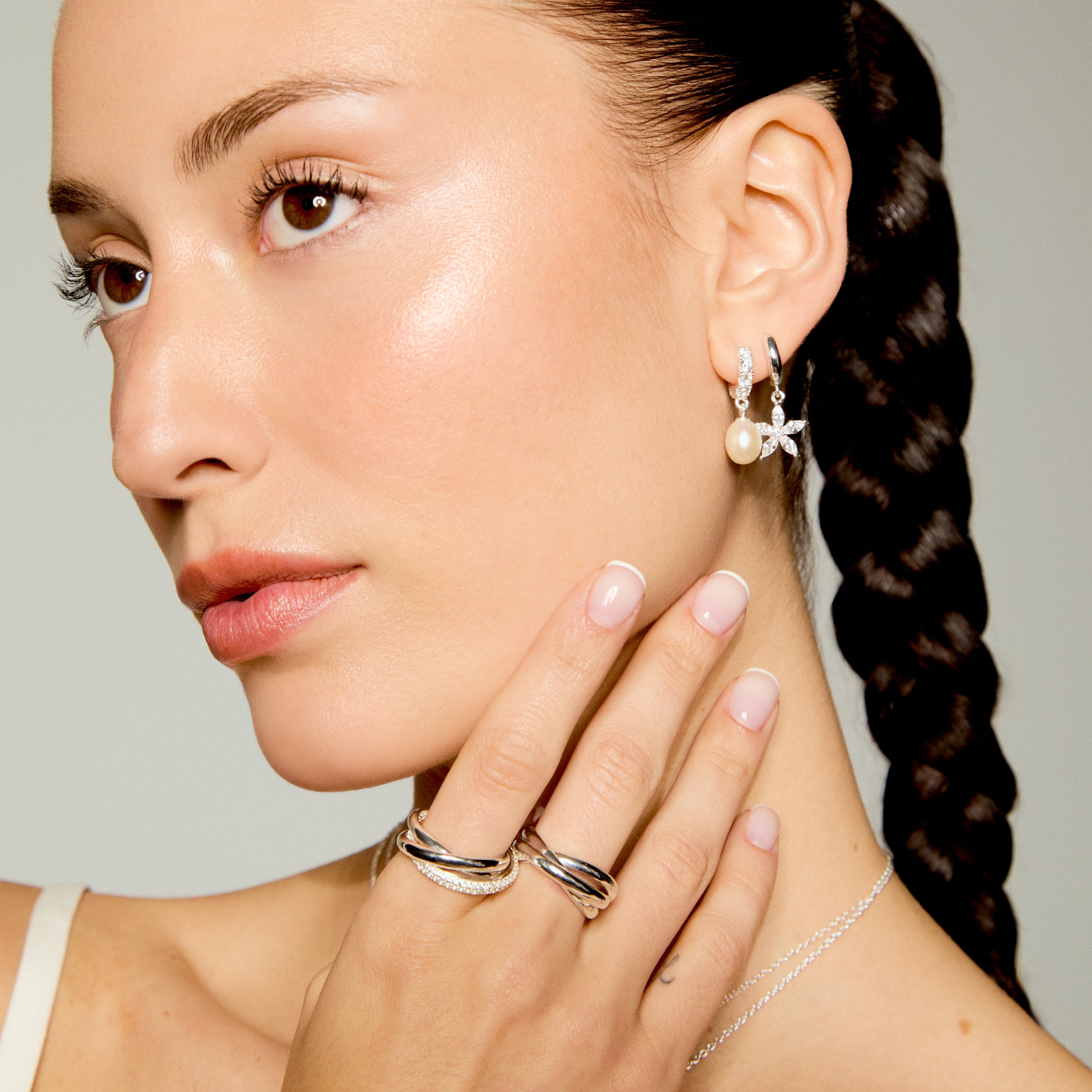 Freshwater Pearl Pavé Huggies