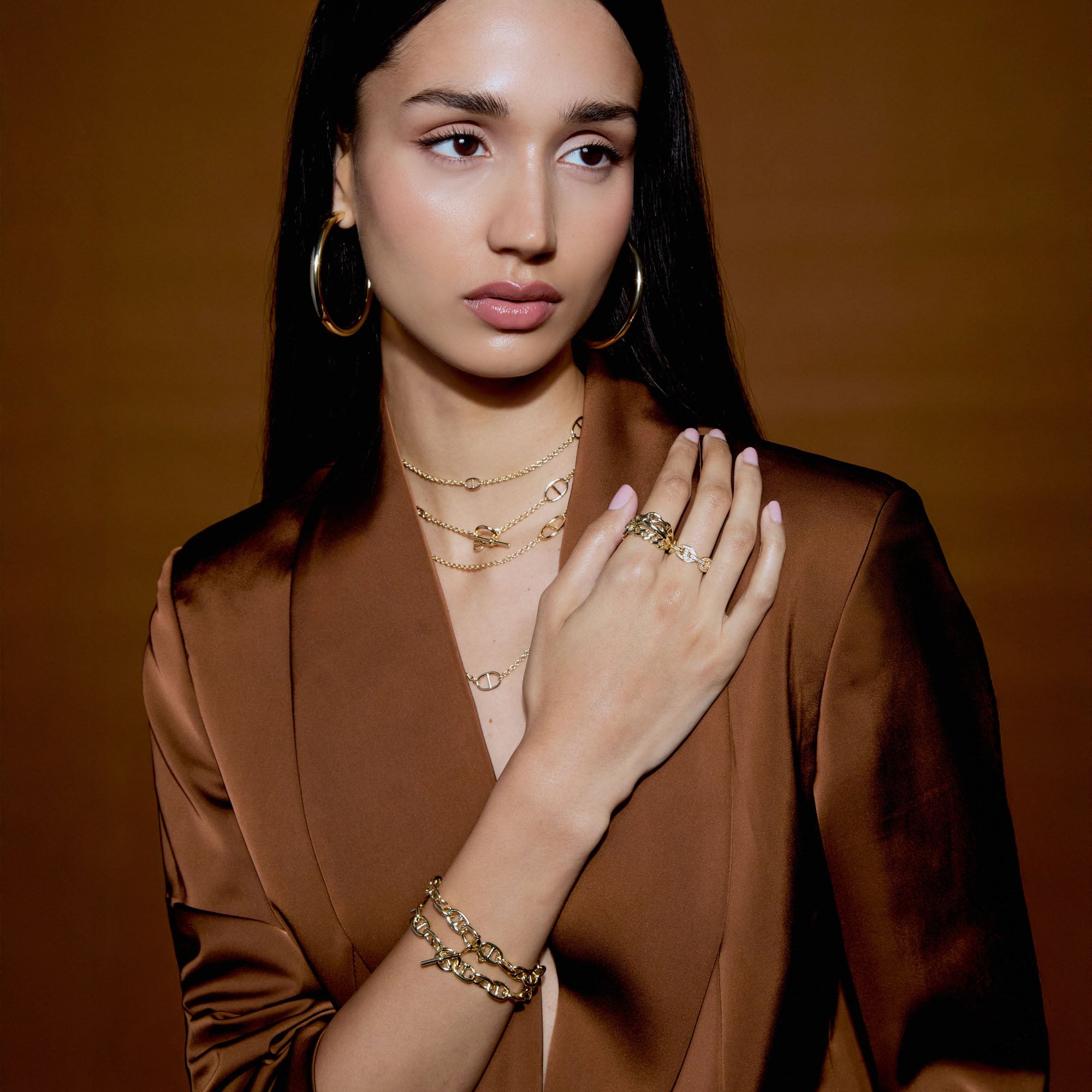 Collier Lariat Maillon Marine