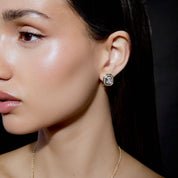 Baguette-Cut Pavé Stud Earrings
