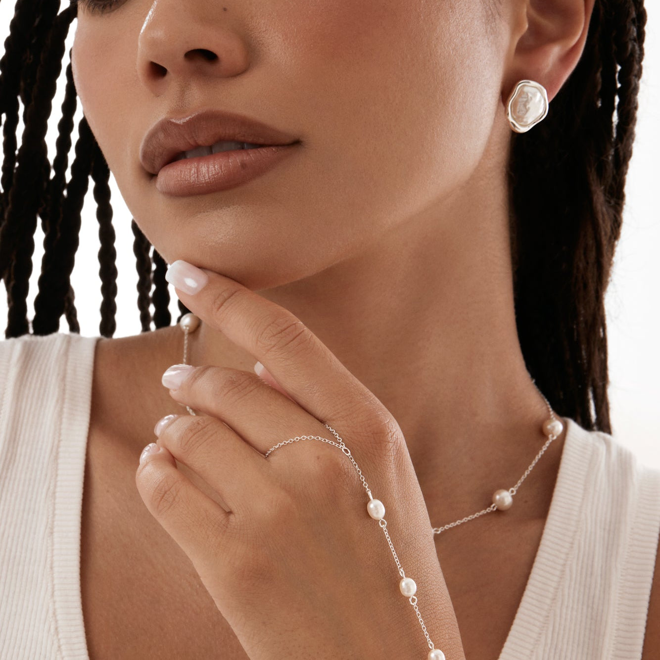 Boutons d'Oreilles Perle Baroque