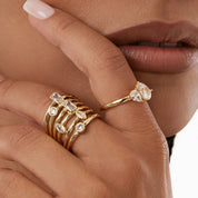 Bague Double Zircon Goutte