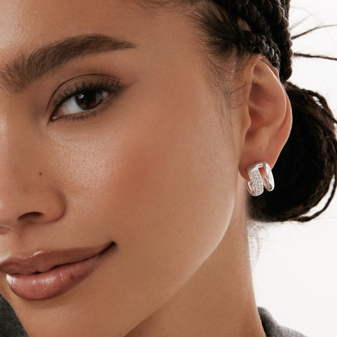 Double Pavé Hoop Earrings