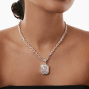 Collier Pendentif Baguette Pavé