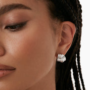 Boutons d'Oreilles Entrelacés Côtelés