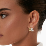 Intertwined Ribbed Stud Earrings
