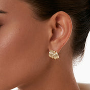 Boutons d'Oreilles Entrelacés Côtelés