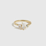 Bague Double Zircon Goutte