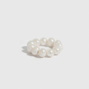 Freshwater round pearl ring with a freshwater pearl, shown on a plain background.