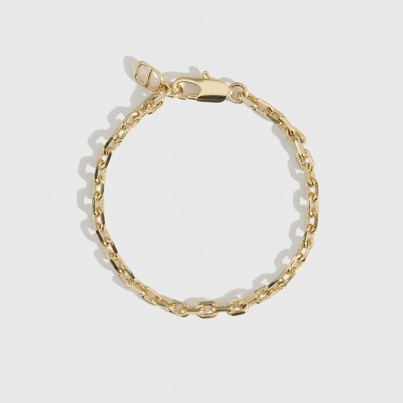 14k gold plated squoval chain bracelet, shown on a plain background.