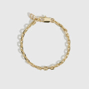 14k gold plated squoval chain bracelet, shown on a plain background.