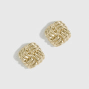 14k gold plated mini retro stud earrings, shown on a plain background.