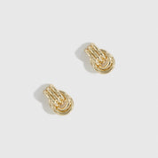 14k gold plated mini twist stud earrings, shown on a plain background.