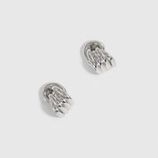 Silver plated mini stud earrings, shown on a plain background.