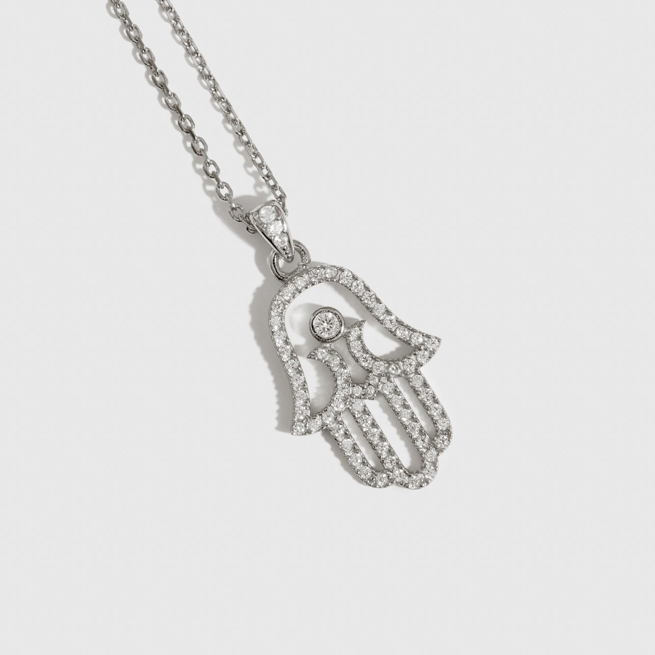 Hamsa Pavé Pendant Necklace