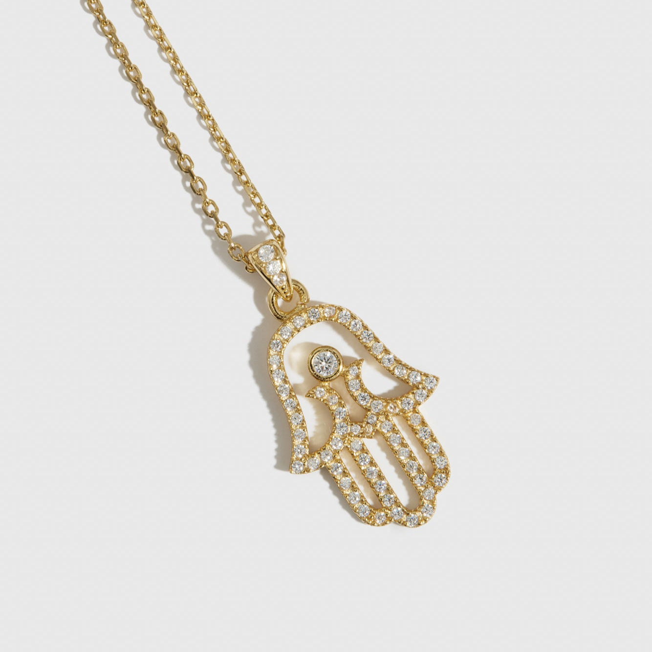 Hamsa Pavé Pendant Necklace