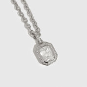 Collier Pendentif Baguette Pavé