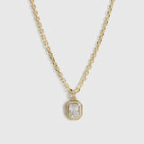Collier Pendentif Baguette Pavé