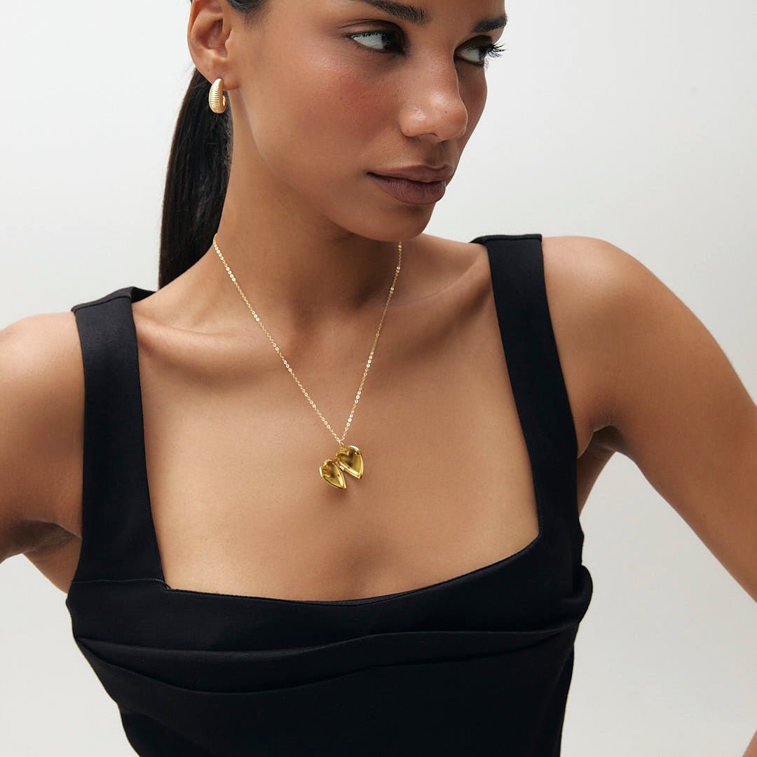 Collier Pendentif Médaillon Cœur