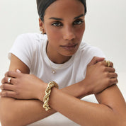 Maxi Rope Bracelet, 14k gold-plated chunky rope chain (view 2)