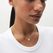 Heart Solitaire Necklace in 925 sterling silver with a heart-cut cubic zirconia pendant (view 2)