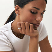 Jaguar Head Ring, silver plated with white and black cubic zirconia (view 2)