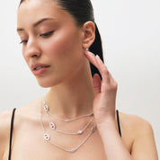Collier Lariat Maillon Marine Pavé