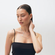 Collier Lariat Maillon Marine Pavé