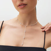 Collier Lariat Zircon Serti Clos