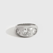 Silver plated Shine ring with cubic zirconia, shown on a plain background.