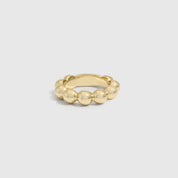14k gold plated beaded ring showing a row of small beads circling the band, shown on a plain background.