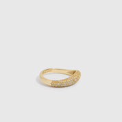 Bague Anneau Ondulé Pavé