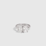 Bague Duo Maxi Taille Goutte et Émeraude