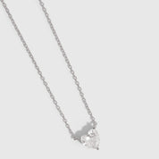 Heart Solitaire Necklace in 925 sterling silver with a heart-cut cubic zirconia pendant (view 3)