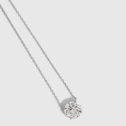 Bold Round-Cut Solitaire Necklace in 925 sterling silver with a 10 mm cubic zirconia (view 3)