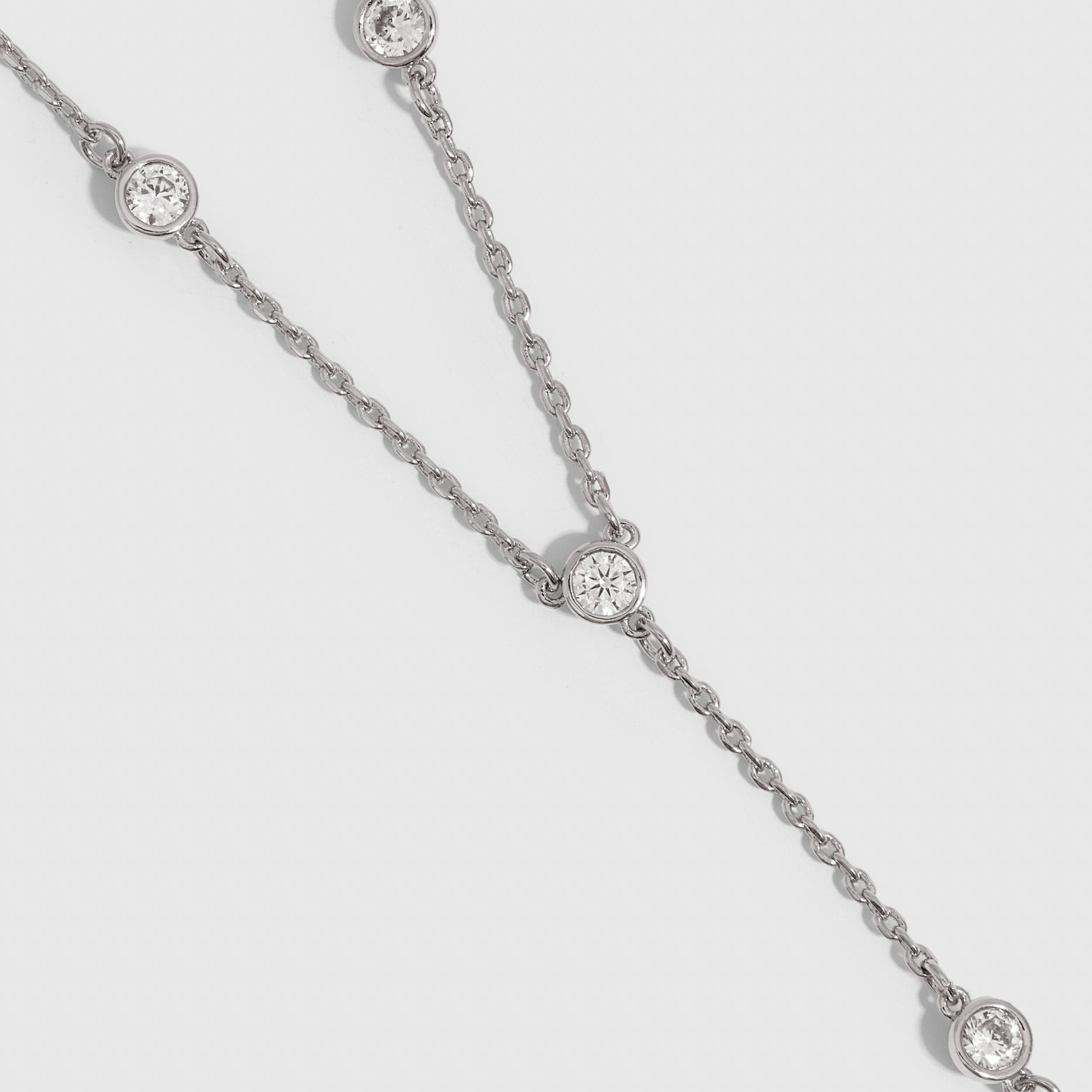 Collier Lariat Zircon Serti Clos