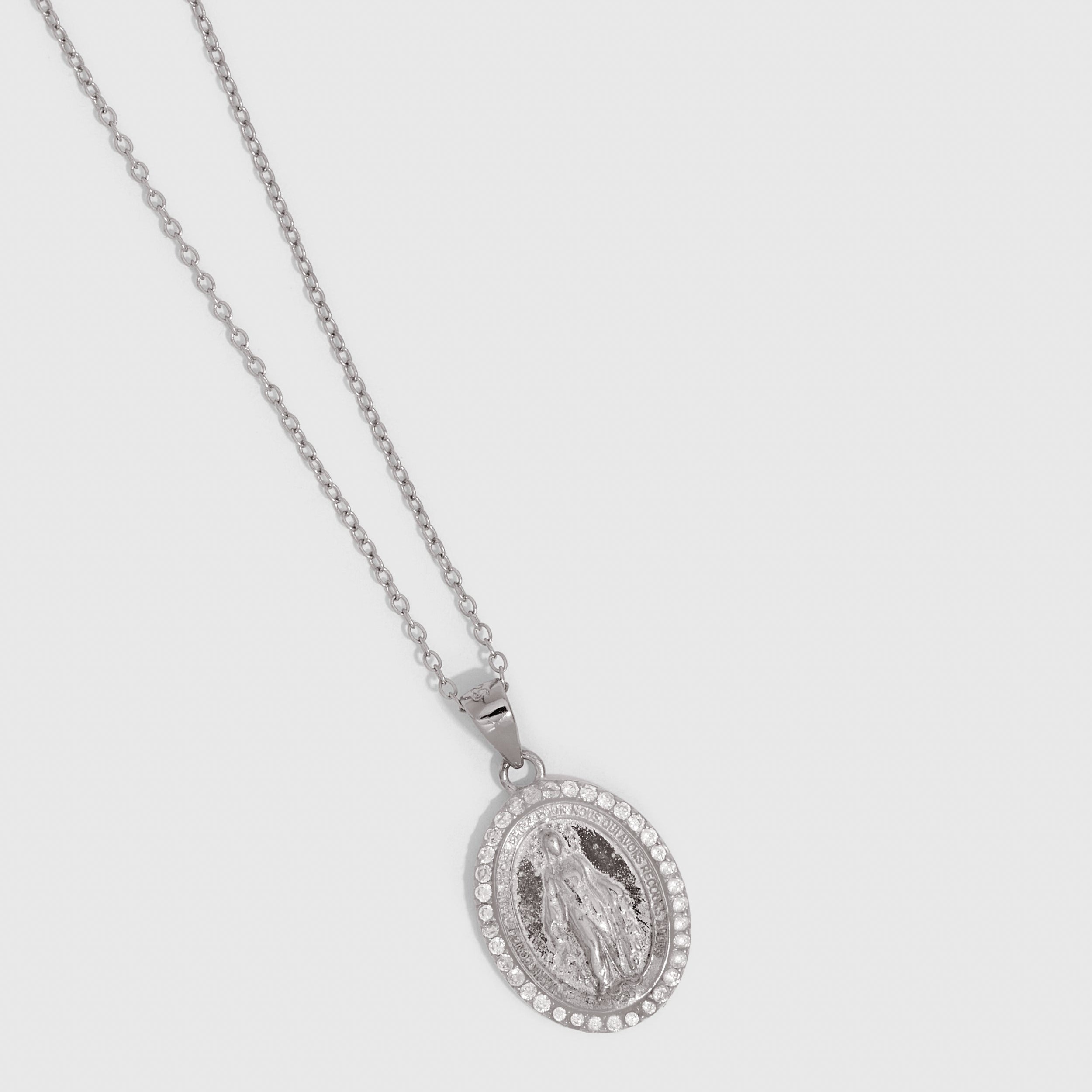 Collier Pendentif Vierge Marie Pavé