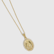 Collier Pendentif Vierge Marie Pavé