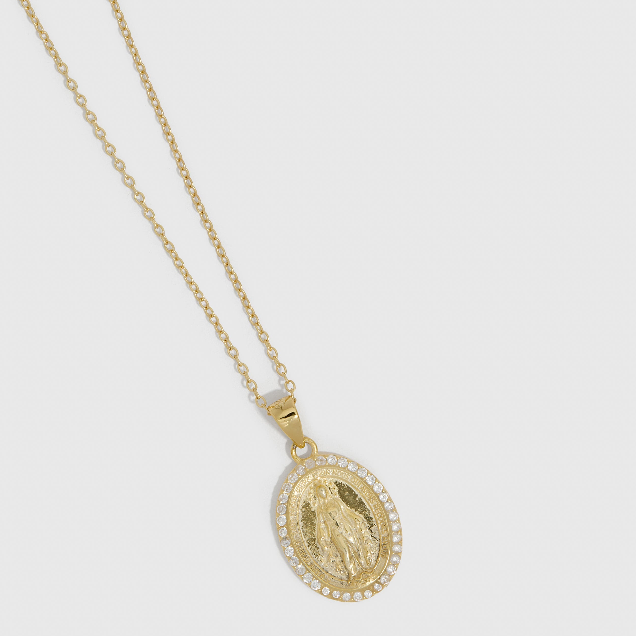 Collier Pendentif Vierge Marie Pavé