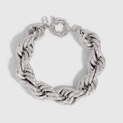 Maxi Rope Bracelet, silver-plated chunky rope chain