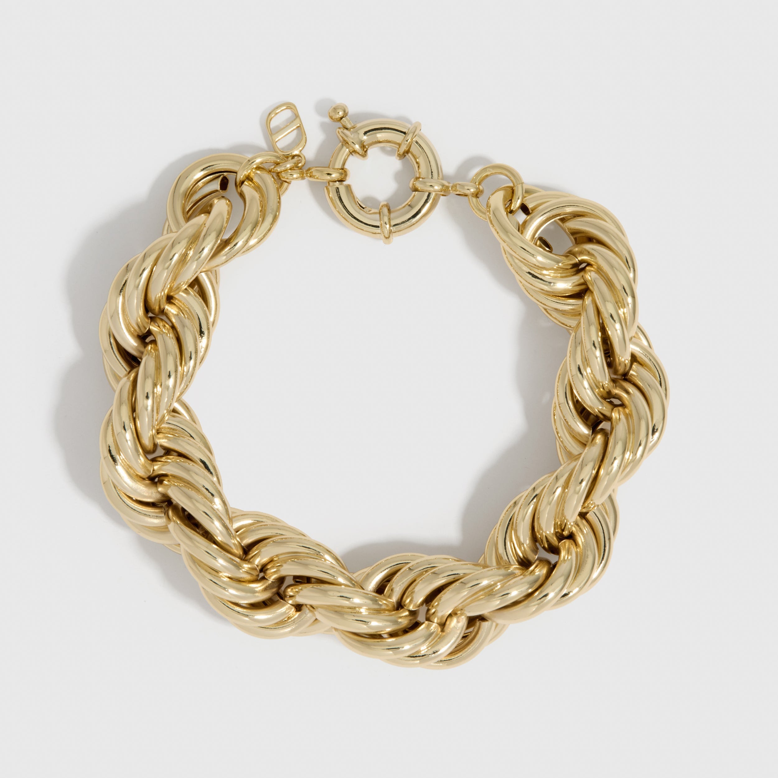 Maxi Rope Bracelet, 14k gold-plated chunky rope chain