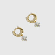 Clover Solitaire Huggies Earrings