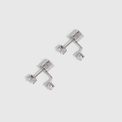 Round-Cut CZ Barbell Earrings