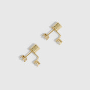 Round-Cut CZ Barbell Earrings