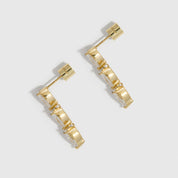 Mini Multi-Teardrop Earrings in 14k gold-plated sterling silver with teardrop-cut cubic zirconia (view 3)