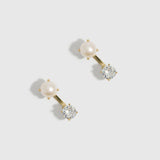 Boutons d'Oreilles Perle et Zircon