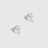 Boutons d'Oreilles Solitaire Cœur