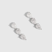 Mini Multi-Teardrop Earrings in 925 sterling silver with teardrop-cut cubic zirconia