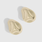 14k gold plated geometric stone earrings with bold architectural lines, shown on a plain background.